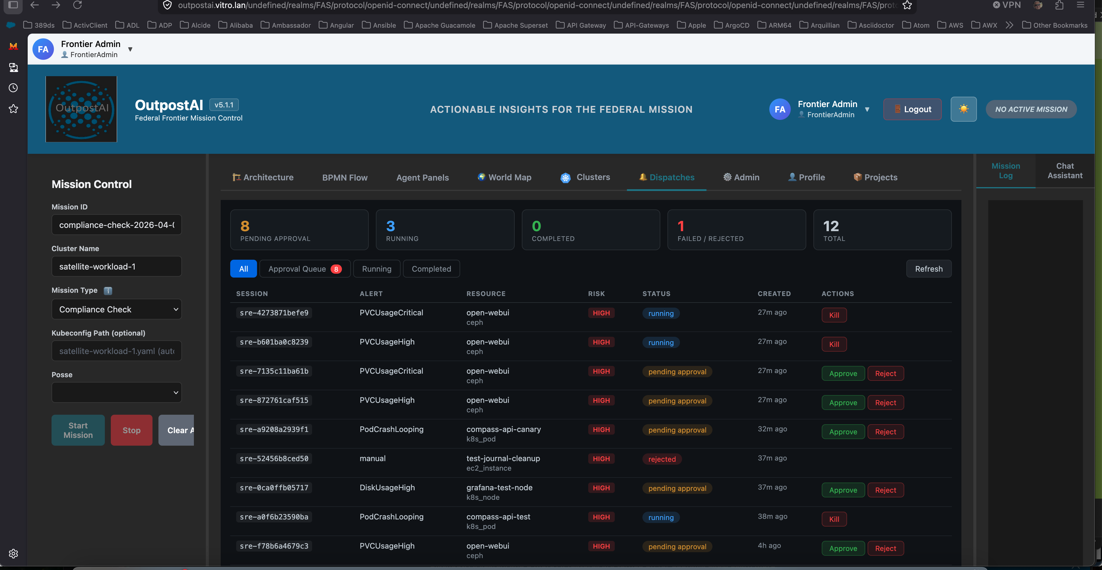 OutpostAI SRE Dispatches Panel