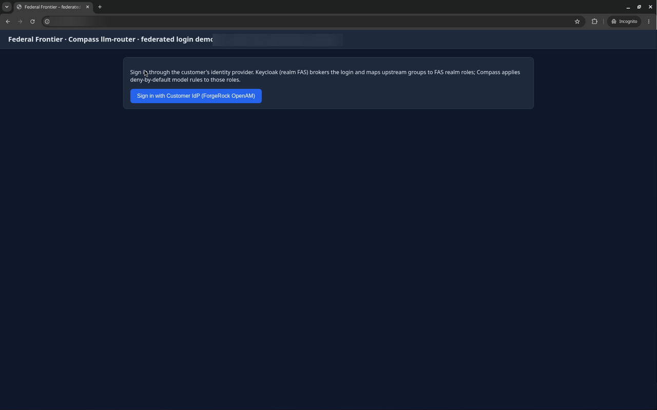 Demo page after sign-out